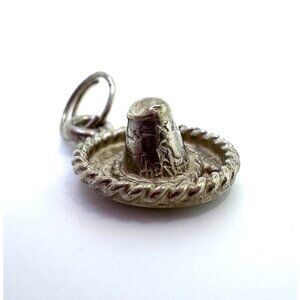 VTG Sterling Silver 925 Sombrero Three Dimensional Charm Size 0.5" Length
